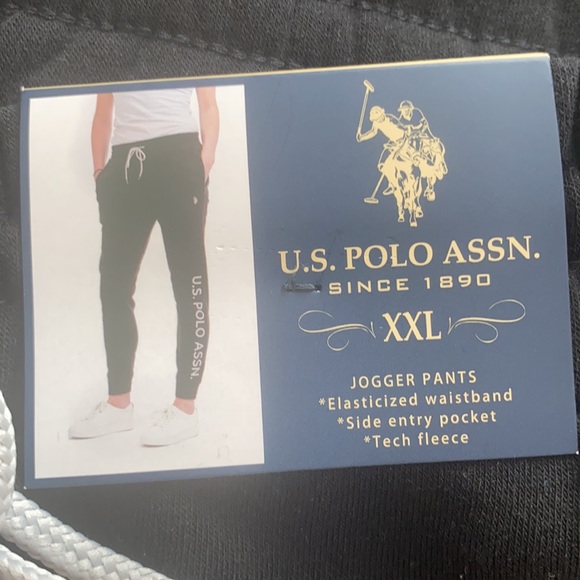 U.S.Polo ASSN black jogger/sweatpants. Size XXL. NWT. - Picture 8 of 9